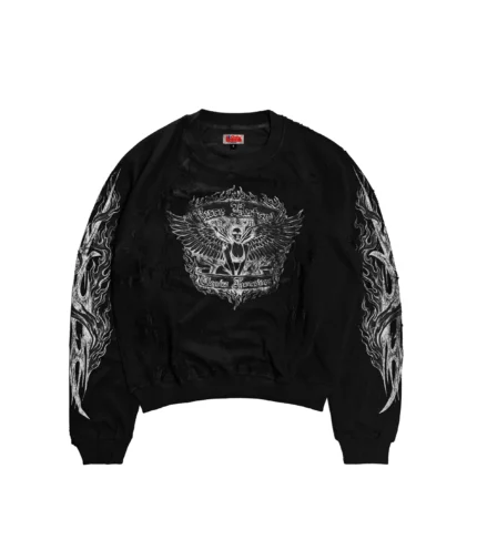 Felpa Girocollo Earth Angel Eroded Nera